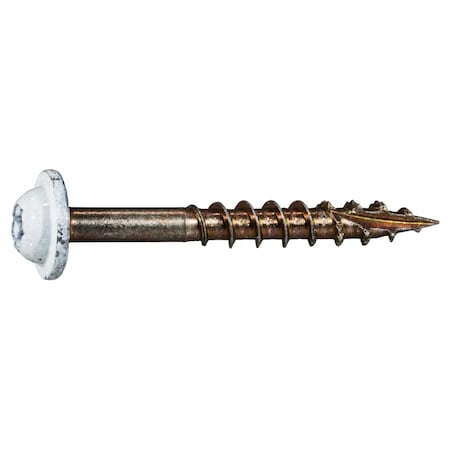 Saberdrive Wood Screw, #9, 1-1/2 in, White Steel Flange Round Head Torx Drive, 143 PK 54083